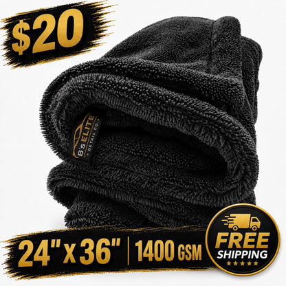 B's 1400 GSM Microfiber Drying Towel 24"x36" Double Layer Loop Twist Drying Towel